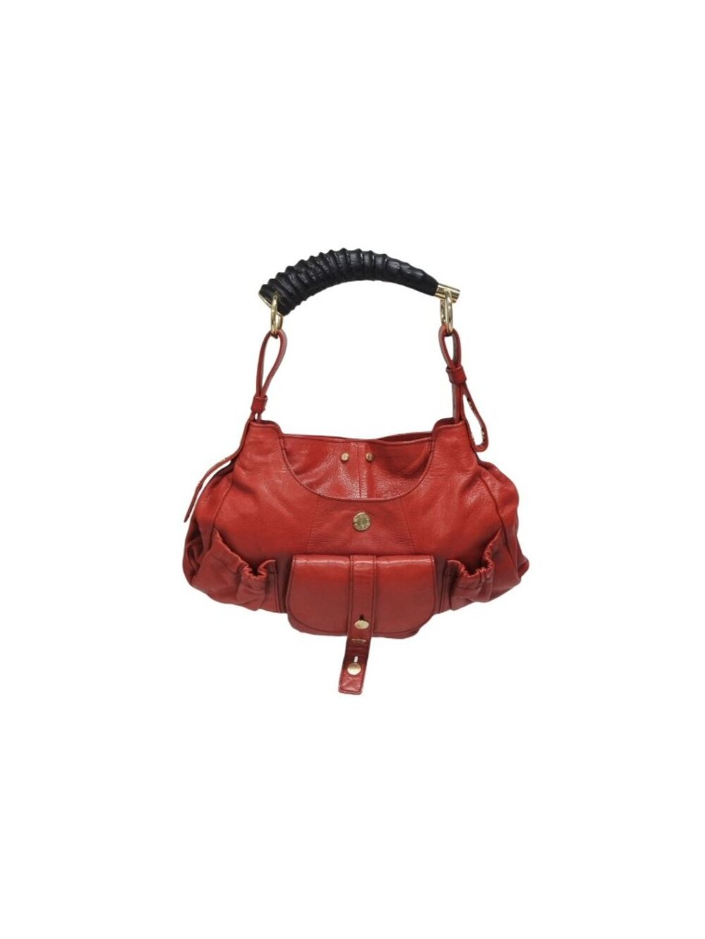Saint Laurent Mombasa Hobo Handbag Cotton Leather Deer Antler